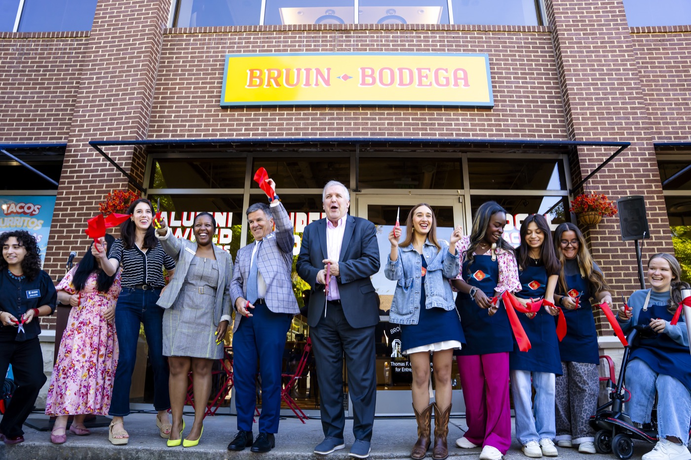 The ribbon-cutting at the Bruin Bodega opening