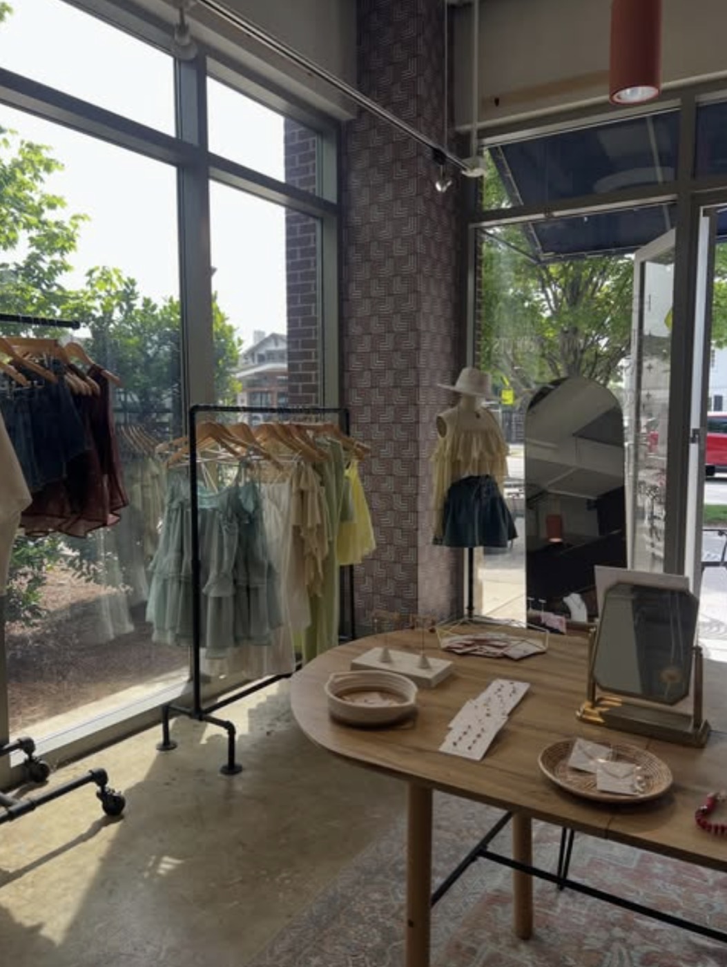 Display tables and clothing rails at House Of